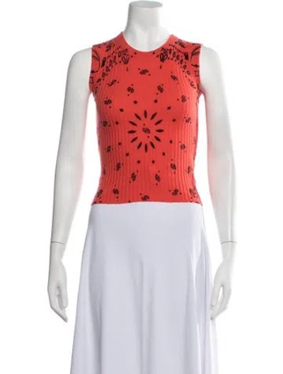 Pre-owned Kujten Cashmere Graphic Print Sweater W/ Tags In Orange