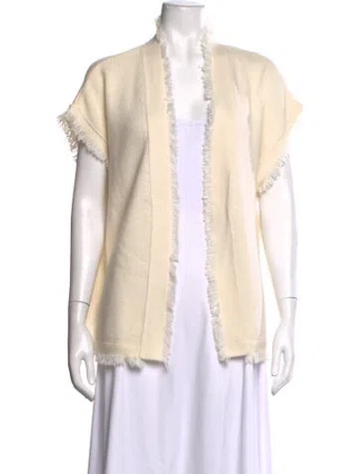 Pre-owned Kujten Cashmere Open Front Sweater In Neutrals