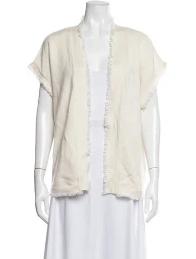 Pre-owned Kujten Cashmere Open Front Sweater W/ Tags In Neutrals