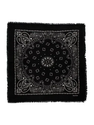 Pre-owned Kujten Cashmere Paisley Print Bandana W/ Tags In Black