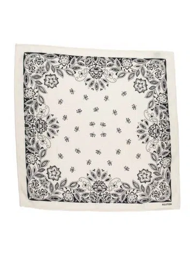 Pre-owned Kujten Cashmere Paisley Print Shawl W/ Tags In Neutrals