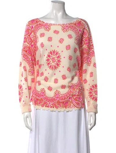 Pre-owned Kujten Cashmere Paisley Print Sweater In Neutrals