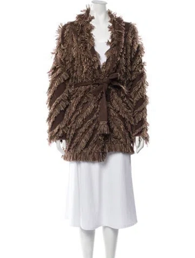 Pre-owned Kujten Cashmere Patterned Jacket In Brown