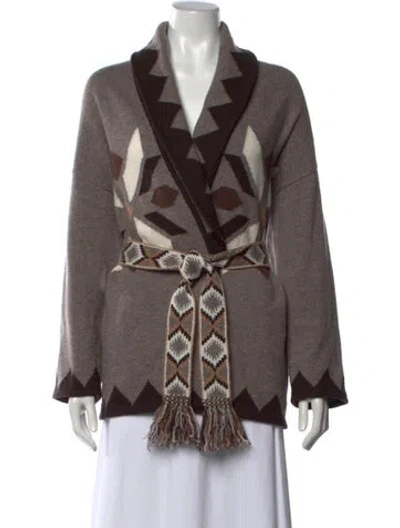 Pre-owned Kujten Cashmere Patterned Sweater In White