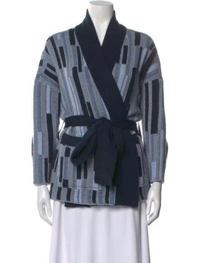 Pre-owned Kujten Cashmere Printed Sweater In Blue