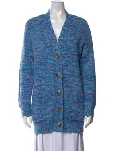 Pre-owned Kujten Cashmere Printed Sweater In Blue