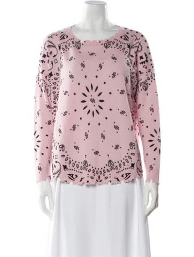 Pre-owned Kujten Cashmere Printed Sweater In Pink
