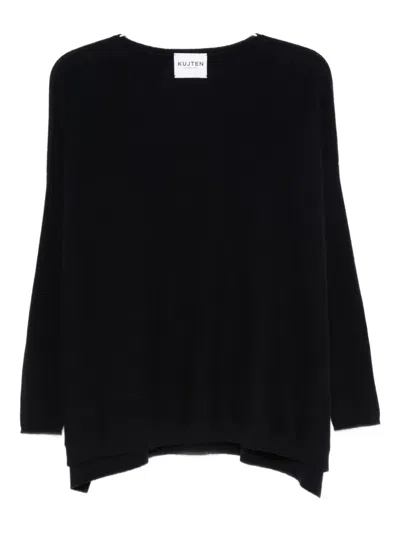 Kujten Cashmere Round-neck Sweater In Black