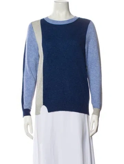 Pre-owned Kujten Cashmere Scoop Neck Sweater In Blue