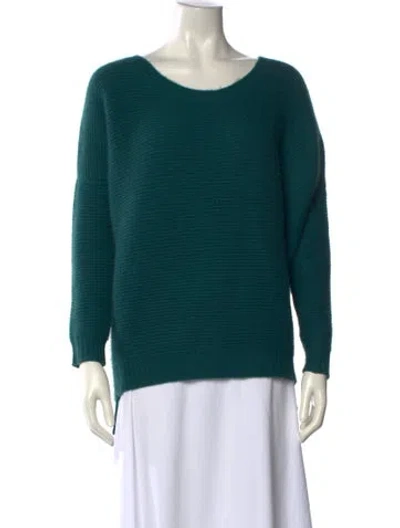 Pre-owned Kujten Cashmere Scoop Neck Sweater In Green