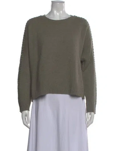 Pre-owned Kujten Cashmere Scoop Neck Sweater In Green