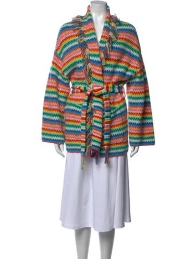 Pre-owned Kujten Cashmere Striped Sweater In Blue