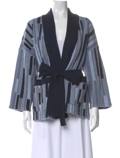 Pre-owned Kujten Cashmere Striped Sweater In Blue