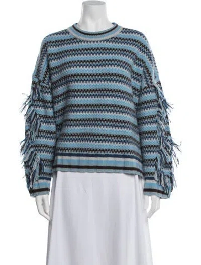 Pre-owned Kujten Cashmere Striped Sweater In Blue