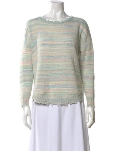 Pre-owned Kujten Cashmere Striped Sweater In Green
