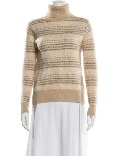 Pre-owned Kujten Cashmere Striped Sweater In Neutral