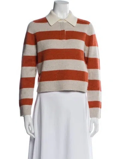 Pre-owned Kujten Cashmere Striped Sweater In Orange