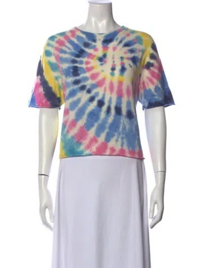 Pre-owned Kujten Cashmere Tie-dye Print Sweater In Blue