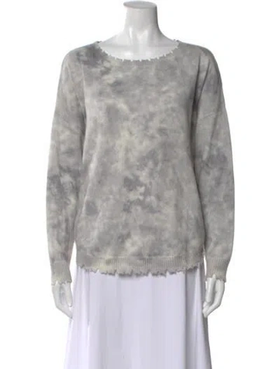 Pre-owned Kujten Cashmere Tie-dye Print Sweater In Gray