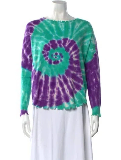 Pre-owned Kujten Cashmere Tie-dye Print Sweater In Green