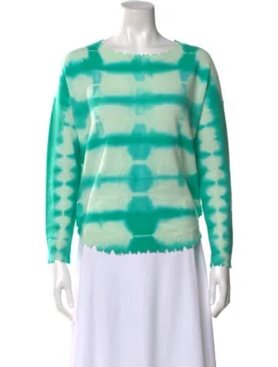 Pre-owned Kujten Cashmere Tie-dye Print Sweater In Green