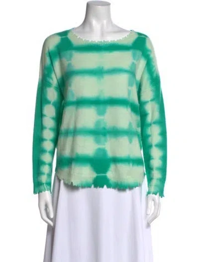 Pre-owned Kujten Cashmere Tie-dye Print Sweater In Green