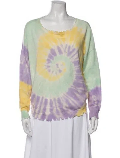 Pre-owned Kujten Cashmere Tie-dye Print Sweater In Multicolor