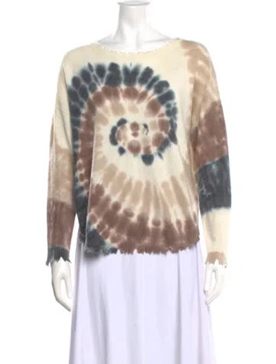 Pre-owned Kujten Cashmere Tie-dye Print Sweater In Neutral