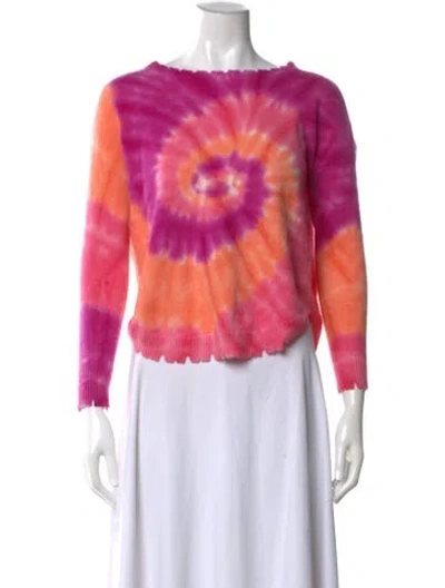 Pre-owned Kujten Cashmere Tie-dye Print Sweater In Pink
