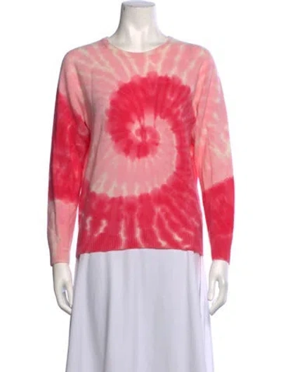Pre-owned Kujten Cashmere Tie-dye Print Sweater In Pink