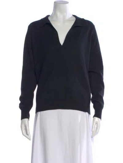 Pre-owned Kujten Cashmere V-neck Sweater In Black