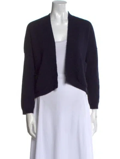 Pre-owned Kujten Cashmere V-neck Sweater In Blue