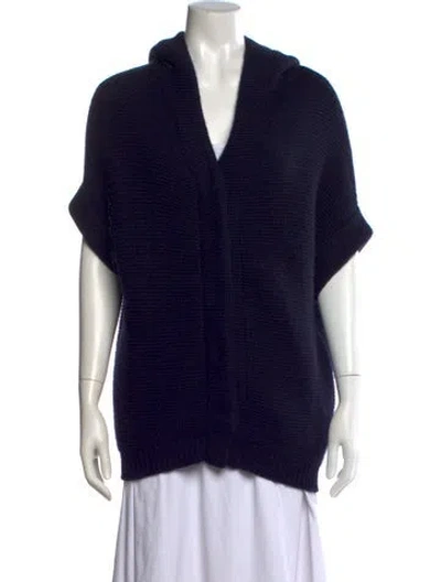 Pre-owned Kujten Cashmere V-neck Sweater In Blue