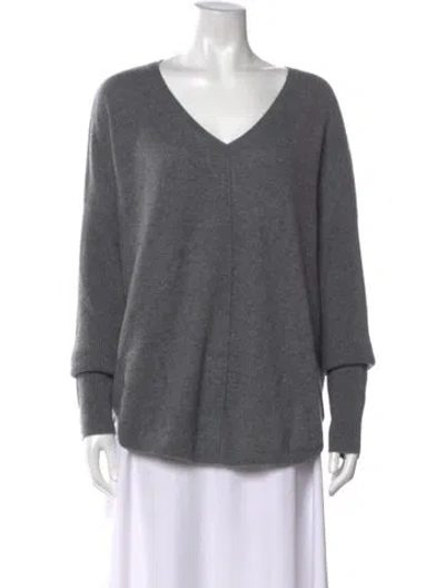 Pre-owned Kujten Cashmere V-neck Sweater In Gray