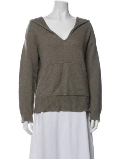 Pre-owned Kujten Cashmere V-neck Sweater In Green