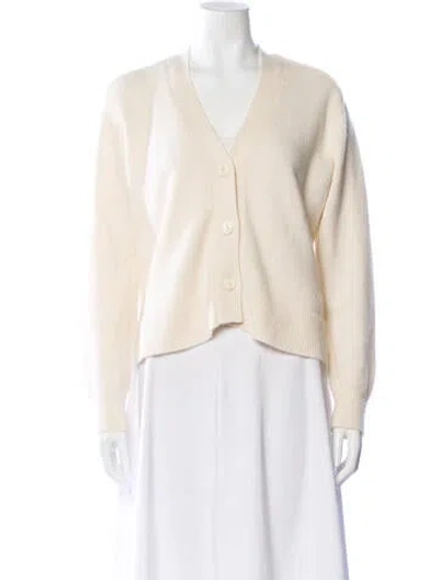 Pre-owned Kujten Cashmere V-neck Sweater In Neutral