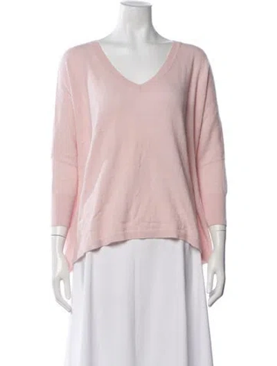 Pre-owned Kujten Cashmere V-neck Sweater In Pink