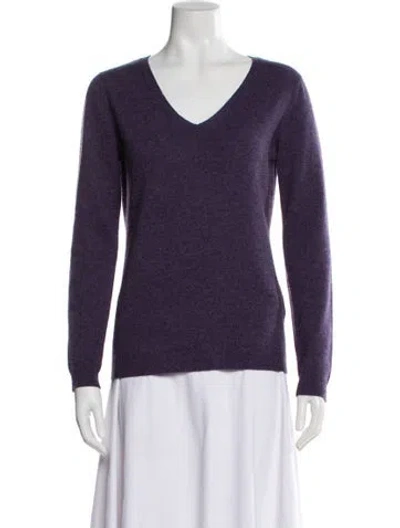 Pre-owned Kujten Cashmere V-neck Sweater In Purple