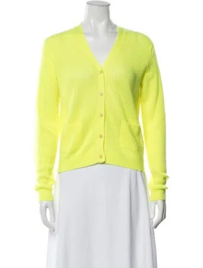 Pre-owned Kujten Cashmere V-neck Sweater W/ Tags In Green