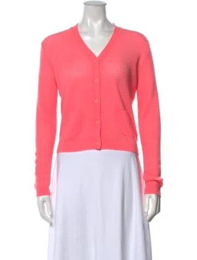Pre-owned Kujten Cashmere V-neck Sweater W/ Tags In Pink