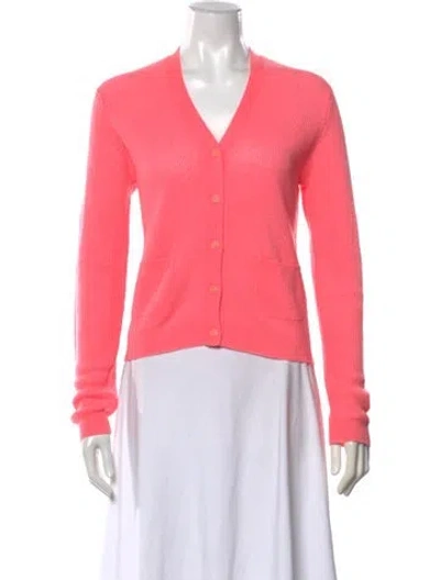 Pre-owned Kujten Cashmere V-neck Sweater W/ Tags In Pink