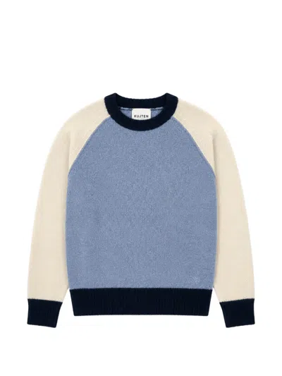 Kujten Colour-block Raglan-sleeve Sweater In Blue