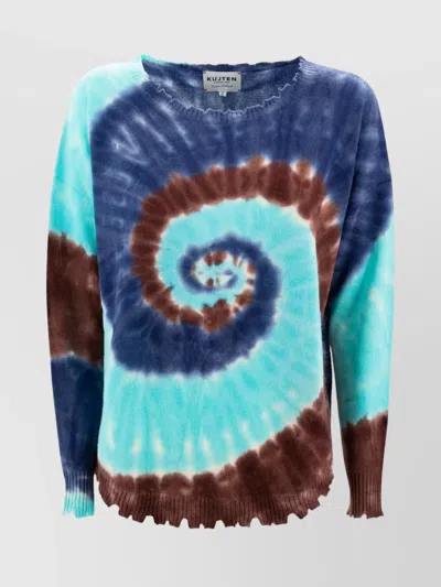 Kujten Crew-neck Cashmere Jumper With Tie & Dye In Multi