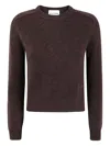 Kujten Ribbed Cuff Long Sleeve Knit Sweater In Black