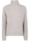 Kujten Asymmetric Back High Neck Sweater In Neutral