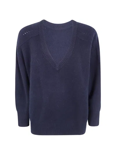 Kujten Divee V-neck Cashmere Sweater In Blue