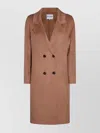 Kujten Double-breasted Mid-length Coat Lapels In Brown