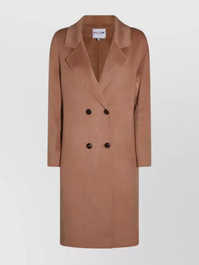 KUJTEN DOUBLE-BREASTED MID-LENGTH COAT LAPELS