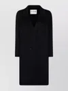 Kujten Double-breasted Mid-length Coat Long Sleeves In Yellow