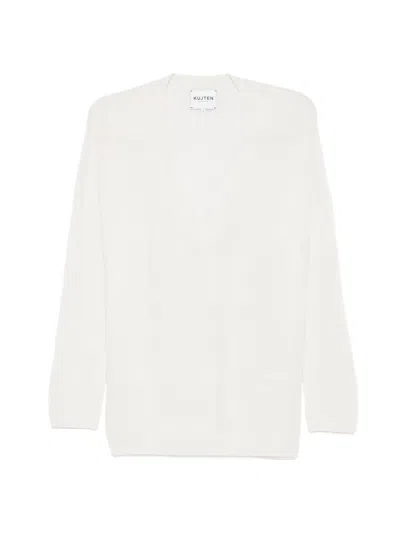 Kujten Elena V-neck Sweater In White